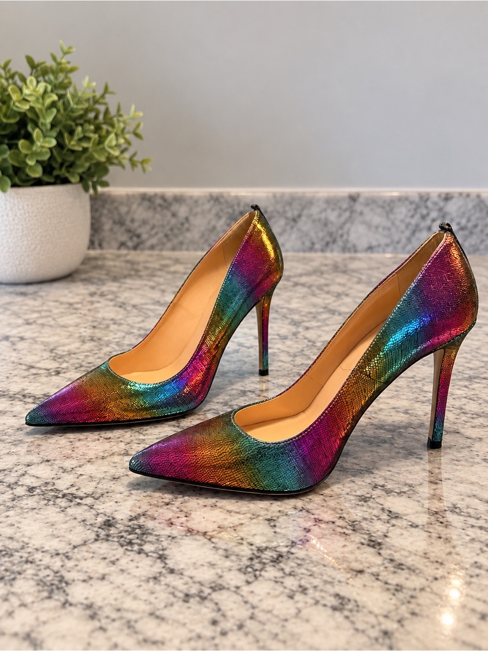 SJP by Sarah Jessica Parker Rainbow Metallic Pointed-Toe Stilettos